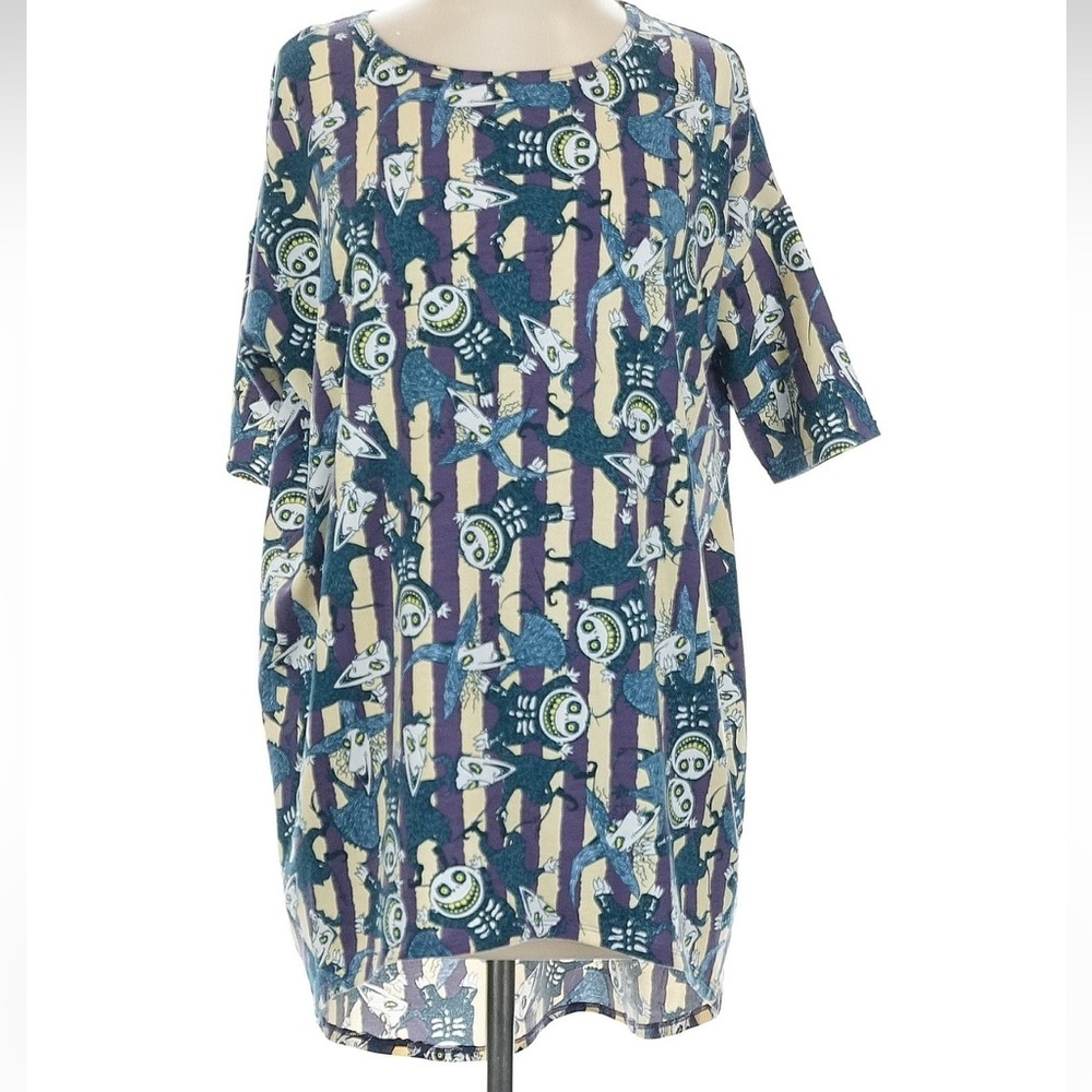 LuLaRoe Irma High Low Tunic Disney Nightmare Before Christmas Limited Size XS